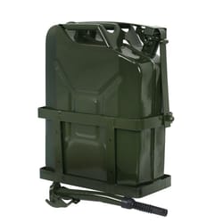 gasoline jerry can, metal tank, steel construction, military quality, lockable filter seal, extra fuel storage
