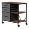 Rolling Drawer Mobile File Cabinet Open Storage Shelf Printer Stand Dark Grey 1