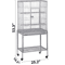Parrot Flight Cage Parakeet Bird Cage For Cockatiels Rolling Stand White 10