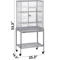 Parrot Flight Cage Parakeet Bird Cage For Cockatiels Rolling Stand White 10