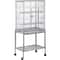 Parrot Flight Cage Parakeet Bird Cage For Cockatiels Rolling Stand White 0