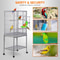 Parrot Flight Cage Parakeet Bird Cage For Cockatiels Rolling Stand White 2