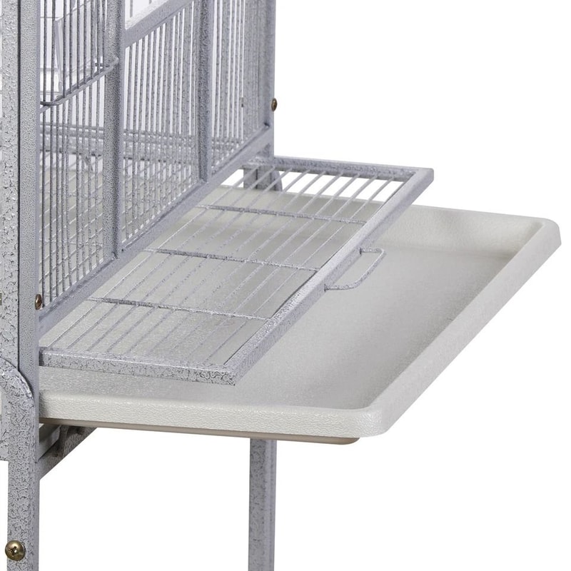 Parrot Flight Cage Parakeet Bird Cage For Cockatiels Rolling Stand White 6