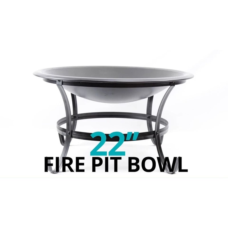 Outdoor Wood Burning Portable Fire Pit BBQ Grill Firepit Metal Bowl With Poker For Outdoor Fun And 3