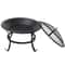 Outdoor Wood Burning Portable Fire Pit BBQ Grill Firepit Metal Bowl With Poker For Outdoor Fun And 11