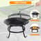 Outdoor Wood Burning Portable Fire Pit BBQ Grill Firepit Metal Bowl With Poker For Outdoor Fun And 7