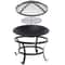 Outdoor Wood Burning Portable Fire Pit BBQ Grill Firepit Metal Bowl With Poker For Outdoor Fun And 9