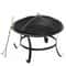 Outdoor Wood Burning Portable Fire Pit BBQ Grill Firepit Metal Bowl With Poker For Outdoor Fun And 10