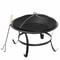 Outdoor Wood Burning Portable Fire Pit BBQ Grill Firepit Metal Bowl With Poker For Outdoor Fun And 10