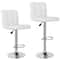 Adjustable Bar Stools With Backrest PU Leather Swivel Chairs White Comfortable Bar Seating For Kitc 3