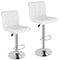 Adjustable Bar Stools With Backrest PU Leather Swivel Chairs White Comfortable Bar Seating For Kitc 4