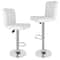 Adjustable Bar Stools With Backrest PU Leather Swivel Chairs White Comfortable Bar Seating For Kitc 5