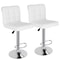 Adjustable Bar Stools With Backrest PU Leather Swivel Chairs White Comfortable Bar Seating For Kitc 0