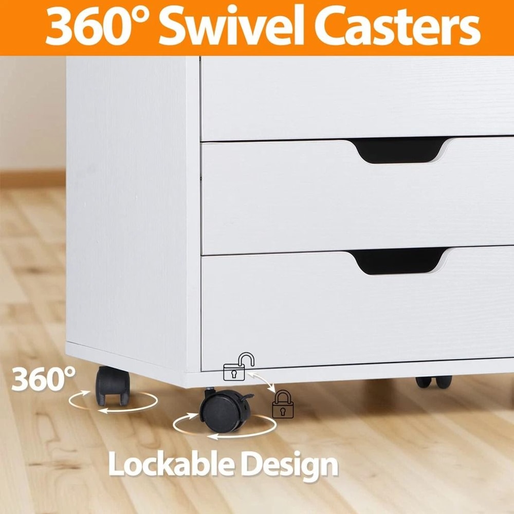 Storage Tower Organizer Unit White Drawers Dresser For Bedroom Closet Entryway And Home Office 5