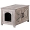 Hidden Wood Litter Box Cabinet Cat Litter Box Enclosure MultiFunctional Litter Box Furniture Greige 8