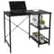 Modern Wood Computer Desk TwoTier Shelves For Laptop Study Table For Home Office Use 0