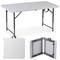 Adjustable Folding Table Plastic Picnic Table With Carry Handle White Perfect For Camping 2