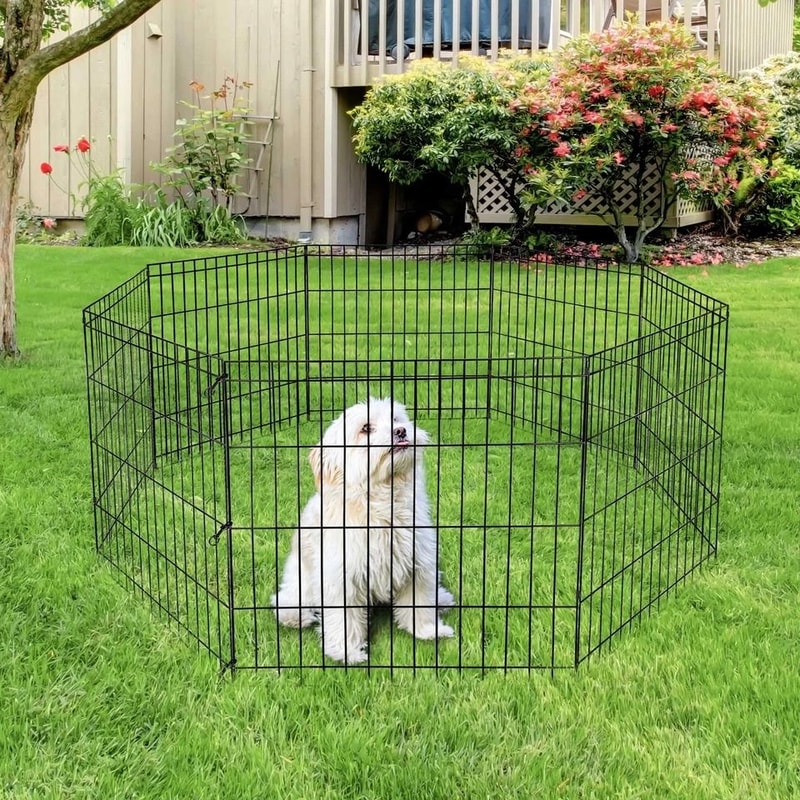 Exercise Puppy Pen Pet Dog Playpen Dog Fence For Small Animals DIY Expandable Panels Safe Durable 1
