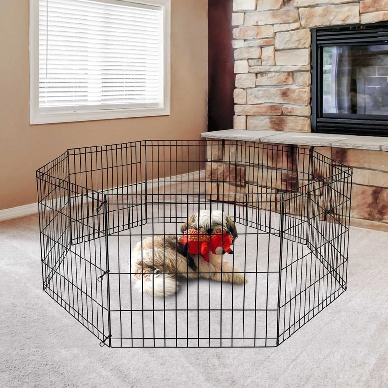 Exercise Puppy Pen Pet Dog Playpen Dog Fence For Small Animals DIY Expandable Panels Safe Durable 0