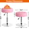 Pink Swivel Vanity Stool Adjustable PU Leather Makeup Chair Comfortable Ottoman For Bedroom Modern 4