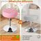 Pink Swivel Vanity Stool Adjustable PU Leather Makeup Chair Comfortable Ottoman For Bedroom Modern 5