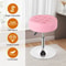 Pink Swivel Vanity Stool Adjustable PU Leather Makeup Chair Comfortable Ottoman For Bedroom Modern 7