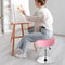 Pink Swivel Vanity Stool Adjustable PU Leather Makeup Chair Comfortable Ottoman For Bedroom Modern 2