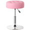 Pink Swivel Vanity Stool Adjustable PU Leather Makeup Chair Comfortable Ottoman For Bedroom Modern 10