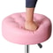 Pink Swivel Vanity Stool Adjustable PU Leather Makeup Chair Comfortable Ottoman For Bedroom Modern 11