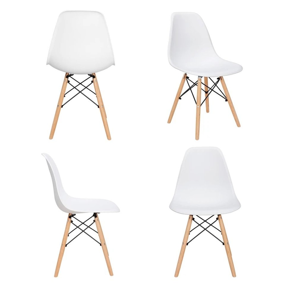 Lounge Chair With Solid Wood Leg Modern Dining Chairs Set Of Plastic DSW Shell Ergonomic Seat Easy 5
