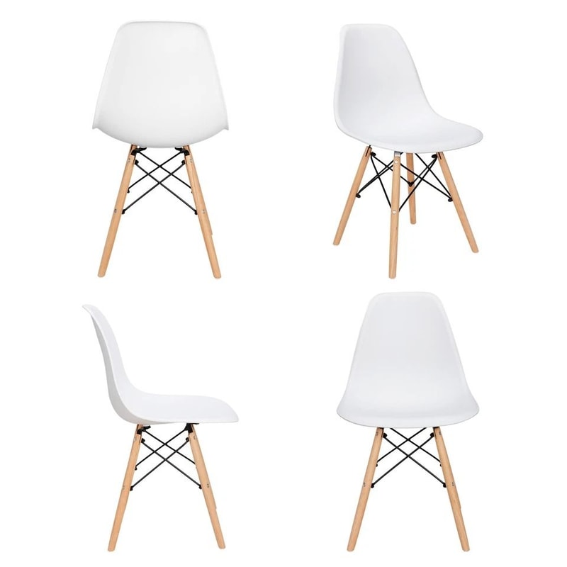 Lounge Chair With Solid Wood Leg Modern Dining Chairs Set Of Plastic DSW Shell Ergonomic Seat Easy 5