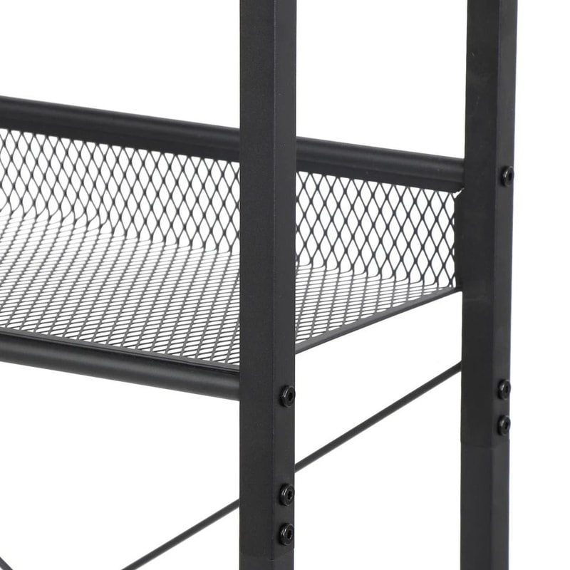 Wooden Bathroom Storage Tier Over The Toilet Organizer Sturdy MDF And Metal Frame Adjustable Feet 8