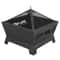 Black Portable Fire Pit Barrone Burning Fire Bowl With Accessories Durable Courtyard Fire Pit For O