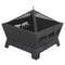 Black Portable Fire Pit Barrone Burning Fire Bowl With Accessories Durable Courtyard Fire Pit For O