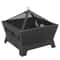 Black Portable Fire Pit Barrone Burning Fire Bowl With Accessories Durable Courtyard Fire Pit For O