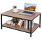 Modern Industrial Cocktail Table Tier Storage Shelf Sturdy Metal Frame Vintage Coffee Table For Liv 1