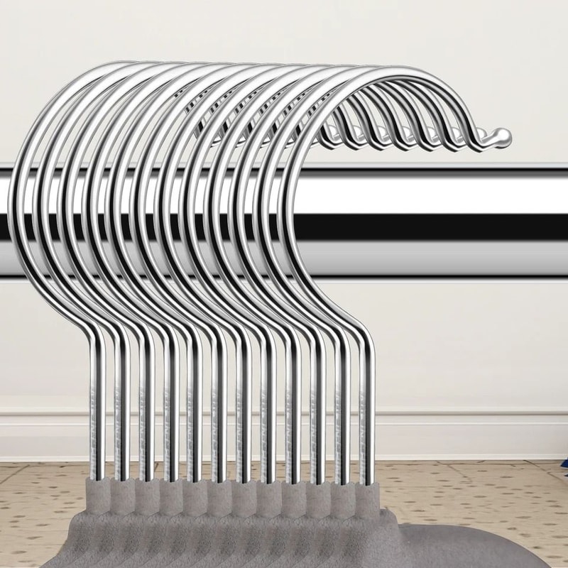 Premium Velvet Hangers NonSlip Clothes Hangers With Swivel Hook Grey Velvet Hangers For Closet Stor 10