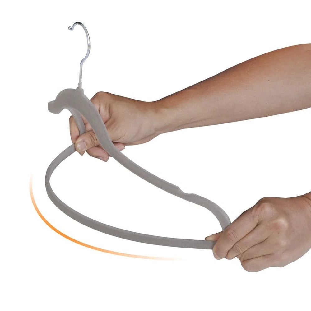 Premium Velvet Hangers NonSlip Clothes Hangers With Swivel Hook Grey Velvet Hangers For Closet Stor 0