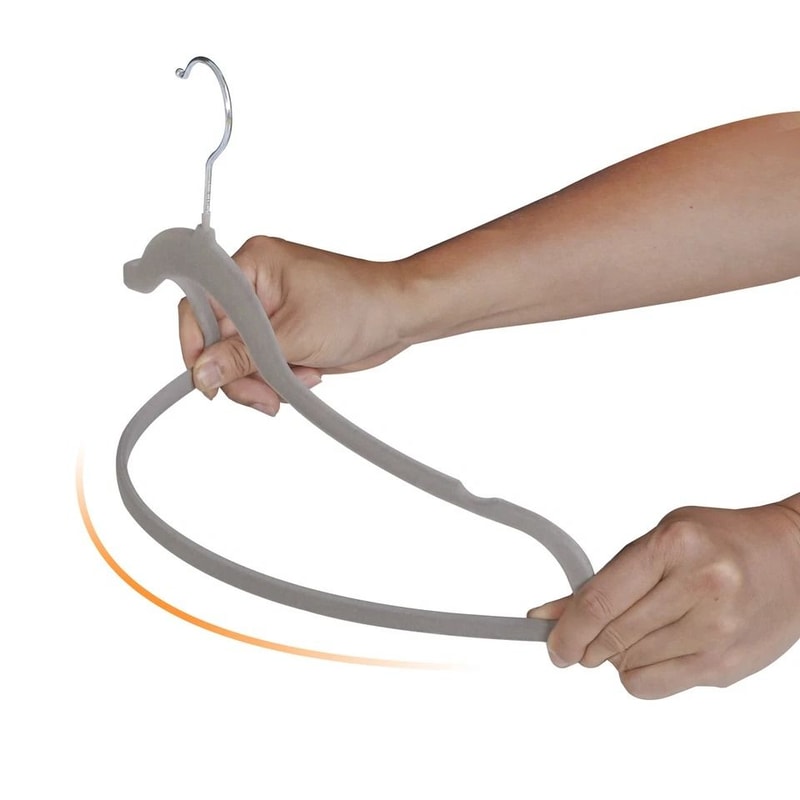 Premium Velvet Hangers NonSlip Clothes Hangers With Swivel Hook Grey Velvet Hangers For Closet Stor 0