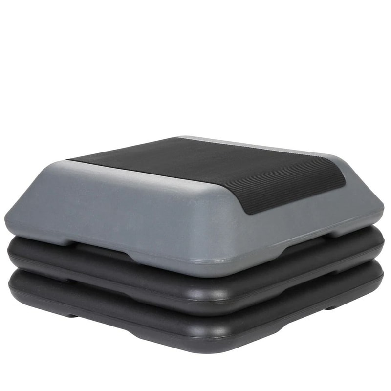 High Step Aerobic Platform Stepper Adjustable With Risers Perfect For Home Use GreenGray 8