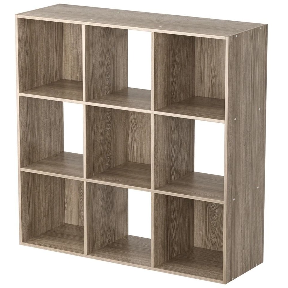 Wooden Bookshelf Display Cube Storage Organizer Removable Back Panels Oak Storage Solution 6