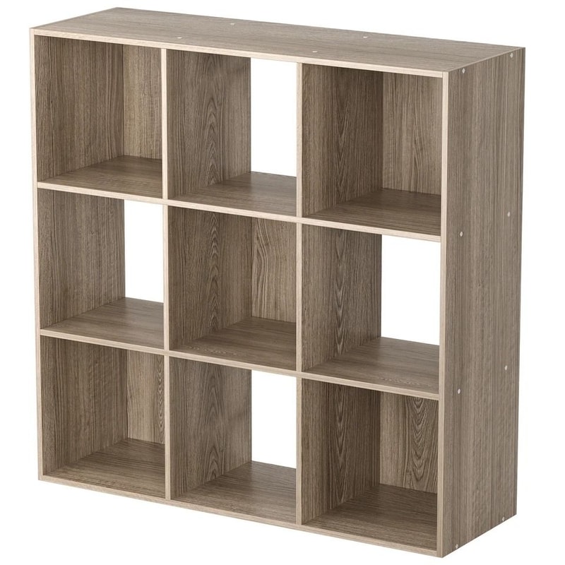 Wooden Bookshelf Display Cube Storage Organizer Removable Back Panels Oak Storage Solution 6