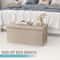 Beige Folding Storage Ottoman Bench Ottoman Foot Rest Comfortable Living Room Storage 6