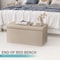 Beige Folding Storage Ottoman Bench Ottoman Foot Rest Comfortable Living Room Storage 6