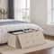 Beige Folding Storage Ottoman Bench Ottoman Foot Rest Comfortable Living Room Storage 7