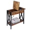 Side Table With Charging Station And BuiltIn Outlet Flip Top End Sofa Rustic Brown Design 7