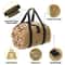 Firewood Carrier Wax Canvas Camp Logging Wood Bag For Fireplace Portable With Security Strap 4