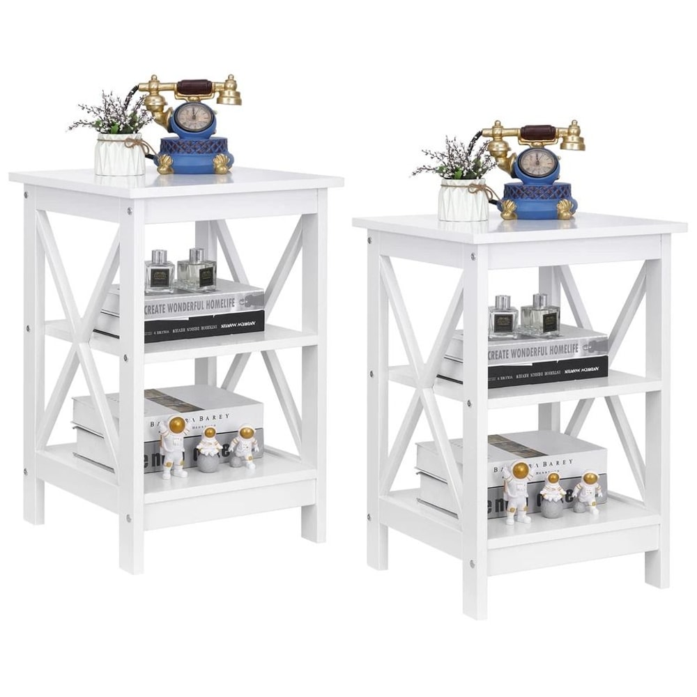 XDesign End Table Set Side Tables With Storage Shelf Compact Sofa Table For Bedroom Living Room Off 1