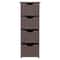 Freestanding Bathroom Floor Cabinet Brown Wood Side Organizer With 4 Spacious Drawers Durable MDF S