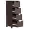 Freestanding Bathroom Floor Cabinet Brown Wood Side Organizer With 4 Spacious Drawers Durable MDF S
